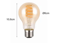 E27 Deko LED - 7 Watt, 400 Lumen, 1800 K warmweiß - Ø6cm 3 Stufen Dimmer