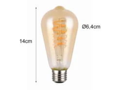 E27 Deko LED - 7 Watt, 500 Lumen, 1800 K warmweiß, Ø6,4cm - 3 Stufen Dimmer