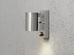 Edelstahl Außenwandleuchte MODENA Downlight mit Bewegungsmelder, Höhe 14cm