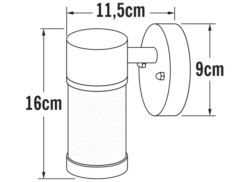 Edelstahl Außenwandleuchte MODENA mit Opalglas, Höhe 16cm