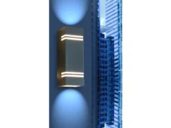Edelstahl LED Außenwandleuchte STRIPES, Fassadenbeleuchtung, Up & Downlight