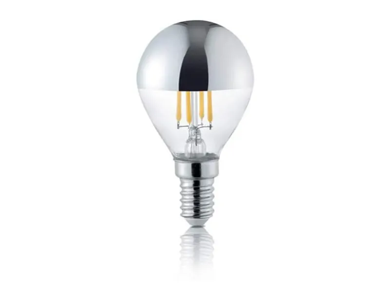 E14 Filament LED Chrom, 4 Watt, 420 Lumen, warmweiß, Ø4,5cm, nicht dimmbar