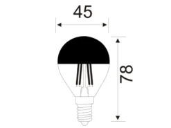 E14 Filament LED Chrom, 4 Watt, 420 Lumen, warmweiß, Ø4,5cm, nicht dimmbar
