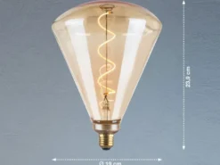 E27 Filament LED Diamant Ø19cm Bernstein - 4 Watt, 220 Lumen - Deko Glühbirne