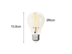E27 Filament LED Leuchtmittel - 8 Watt, 806 Lumen, 2200-5500 K, Ø6cm - dimmbar