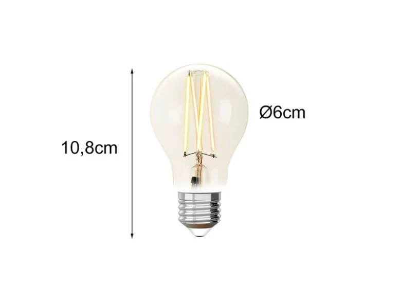 E27 Filament LED Leuchtmittel - 8 Watt, 806 Lumen, 2200-5500 K, Ø6cm - dimmbar