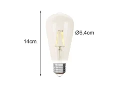E27 Filament LED Leuchtmittel - 9 Watt, 500 Lumen, 2200 - 5500K, Ø6,4cm dimmbar