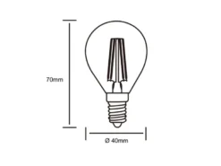E14 Filament LED 3Stk. - 2 Watt, 225 Lumen, warmweiß, Ø 4cm - nicht dimmbar