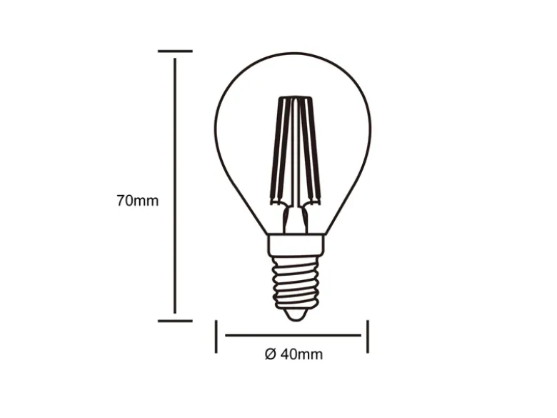E14 Filament LED 3Stk. - 2 Watt, 225 Lumen, warmweiß, Ø 4cm - nicht dimmbar
