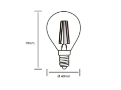 E14 Filament LED 3Stk. - 2 Watt, 250 Lumen, warmweiß, Ø 4cm - nicht dimmbar