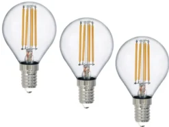 E14 Filament LED 3Stk. - 2 Watt, 250 Lumen, warmweiß, Ø 4cm - nicht dimmbar