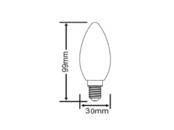 E14 Filament LED 3 Stk. - 2 Watt, 250 Lumen warmweiß, Ø3cm - nicht dimmbar