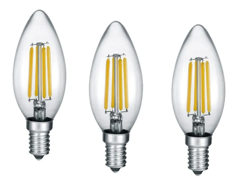 E14 Filament LED 3 Stk. - 2 Watt, 250 Lumen warmweiß, Ø3cm - nicht dimmbar