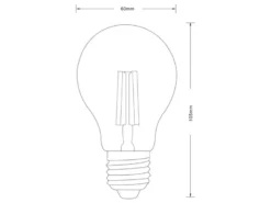 E27 Filament LED, 4 Watt, 470 Lumen, 3000 K warmweiß, Ø6cm- nicht dimmbar, amber