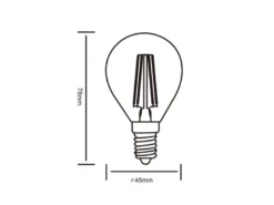 E14 Filament LED, 4,5 Watt, 470 Lumen, warmweiß, Ø4,5cm, 3 Stufen Dimmer