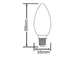 E14 Filament LED, 4 Watt, 470 Lumen, warmweiß, Ø3,5cm, 3 Stufen Dimmer