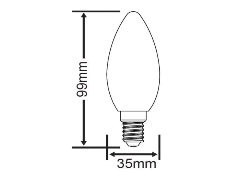 E14 Filament LED, 4 Watt, 470 Lumen, warmweiß, Ø3,5cm, 3 Stufen Dimmer