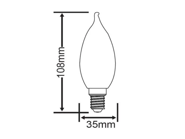 E14 Filament LED, 4 Watt, 470 Lumen, warmweiß, Ø3,5cm, 3 Stufen Dimmer, Tropfen
