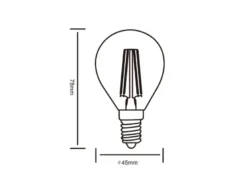 E14 Filament LED, 4 Watt, 400 Lumen, warmweiß, Ø4,5cm, 3 Stufen Dimmer