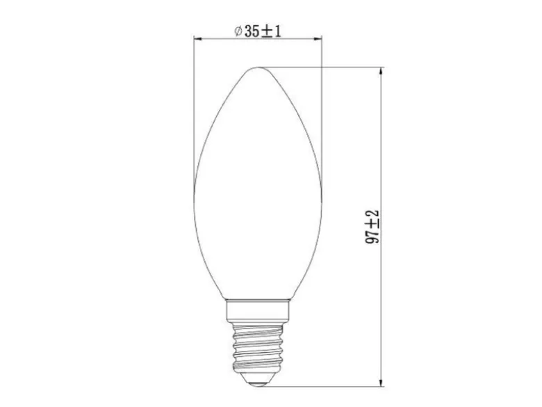 E14 Filament LED, 4,5 Watt, 470 Lumen warmweiß, Ø3,5cm, nicht dimmbar