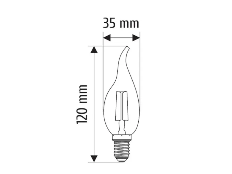E14 Filament LED, 4 Watt, 400 Lumen, warmweiß, Ø3,5cm, Dimmer, Tropfen amber
