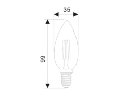 E14 Filament LED, 4 Watt, 400 Lumen warmweiß, Ø3,5cm, nicht dimmbar