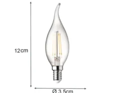 E14 Filament LED - 3 Watt, 320 Lumen, warmweiß, Ø 3,5cm- extern dimmbar