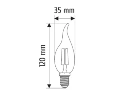 E14 Filament LED - 4 Watt, 400 Lumen, warmweiß, Ø3,5cm - nicht dimmbar
