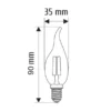 E14 Filament LED - 2 Watt, 225 Lumen, warmweiß, Ø3,5cm - nicht dimmbar