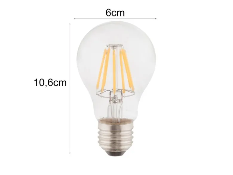 E27 Filament LED - 7 Watt, 806 Lumen, warmweiß, Ø6cm - nicht dimmbar