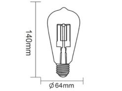 E27 Filament LED - 6 Watt, 600 Lumen, warmweiß, Ø6,4cm - nicht dimmbar