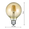 E27 Filament LED - 8 Watt, 806 Lumen, warmweiß, Ø12cm - 3 Stufen Dimmer