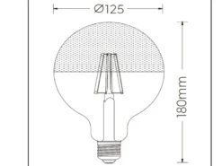 E27 Filament LED - 7 Watt, 680 Lumen, warmweiß, Ø12,5cm - extern dimmbar