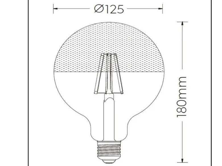 E27 Filament LED - 7 Watt, 680 Lumen, warmweiß, Ø12,5cm - extern dimmbar