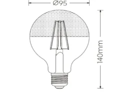 E27 Filament LED - 7 Watt, 680 Lumen, warmweiß, Ø9,5cm - extern dimmbar