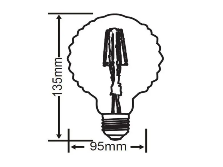 E27 Filament LED - 4 Watt, 320 Lumen, warmweiß, Ø9,5cm - nicht dimmbar