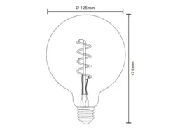 E27 Filament LED - 4 Watt, 200 Lumen, warmweiß, Ø12,5cm - extern dimmbar