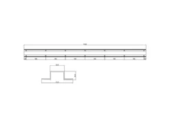 Einputzschiene für DUOline Schienensystem, Aluminium, Länge 115cm