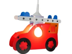 Ein Traum für Jungs: Kinderzimmer-Hängelampe inkl. LM, FEUERWEHRAUTO