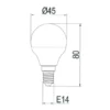 E14 LED - 4,9 Watt, 470 Lumen, 3000 Kelvin warmweiß, Ø4,5cm - 3 Stufen Dimmer
