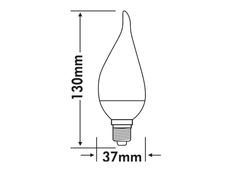 E14 LED, 4 Watt, 320 Lumen, 3000 Kelvin warmweiß, Ø3,7cm- nicht dimmbar, Tropfen