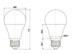 E27 LED - 8,5 Watt - 806 Lumen - 3000 Kelvin warmweiß - Ø6cm - extern dimmbar