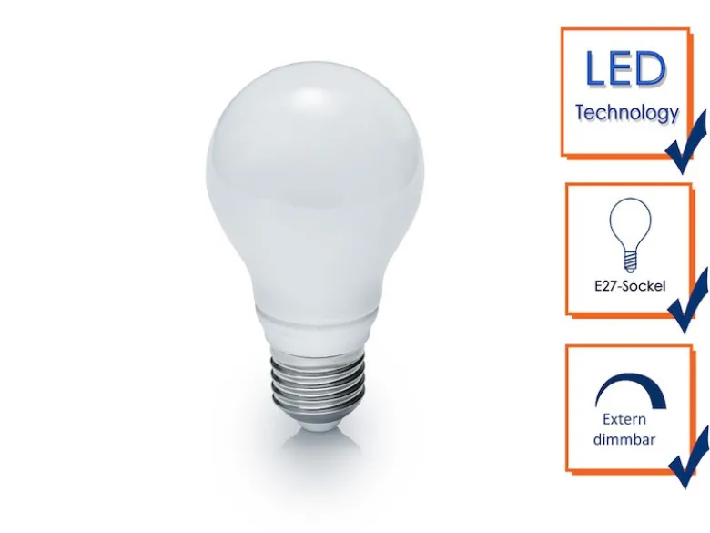 E27 LED - 8,5 Watt - 806 Lumen - 3000 Kelvin warmweiß - Ø6cm - extern dimmbar