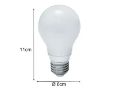 E27 LED - 6 Watt, 470 Lumen, 3000 Kelvin warmweiß, Ø6cm - nicht dimmbar
