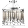 Elegante Deckenleuchte PIPER 3-flammig mit filigranem Kristall Glas Chrom Ø 38cm