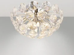 Elegante Deckenleuchte VIRINA in Silber Chrom mit K9 Kristallen, Ø 39cm