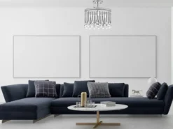 Elegante LED Deckenleuchte 3-flammig mit filigranem Kristall Glas Chrom, Ø 38cm