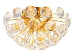 Elegante LED Deckenleuchte in Gold mit K9 Kristallen, Ø 39cm