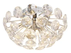 Elegante LED Deckenleuchte in Silber Chrom mit K9 Kristallen, Ø 39cm