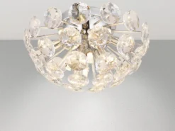 Elegante LED Deckenleuchte in Silber Chrom mit K9 Kristallen, Ø 39cm